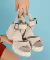 Sody Bej Cilt Topuklu Sandalet