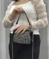 Taşlı siyah cilt çanta
