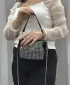 Taşlı siyah cilt çanta