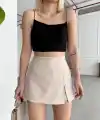 Tek yırtmajlı şort etek