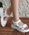 Trita Bej Cilt Cırt Cırtlı Sandalet