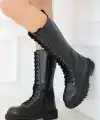 Uliza Siyah Cilt Bağcıklı Çizme