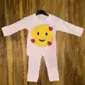 3-12 aylık emoji detalı takım pembe