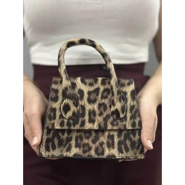 luxe leopar cilt çanta