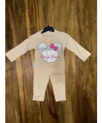 3-12 aylık ayıcık desenli takım krem