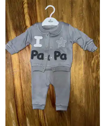 3-12 aylık üçlü kolej ceketli takım gri