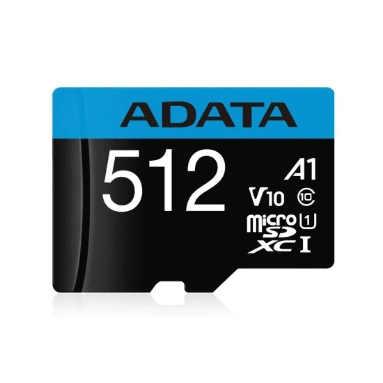 ADATA Premier 512GB 100/25MB/s Class 10 microSDXC Adaptörlü Hafıza Kartı (AUSDX512GUICL10A1-RA1)