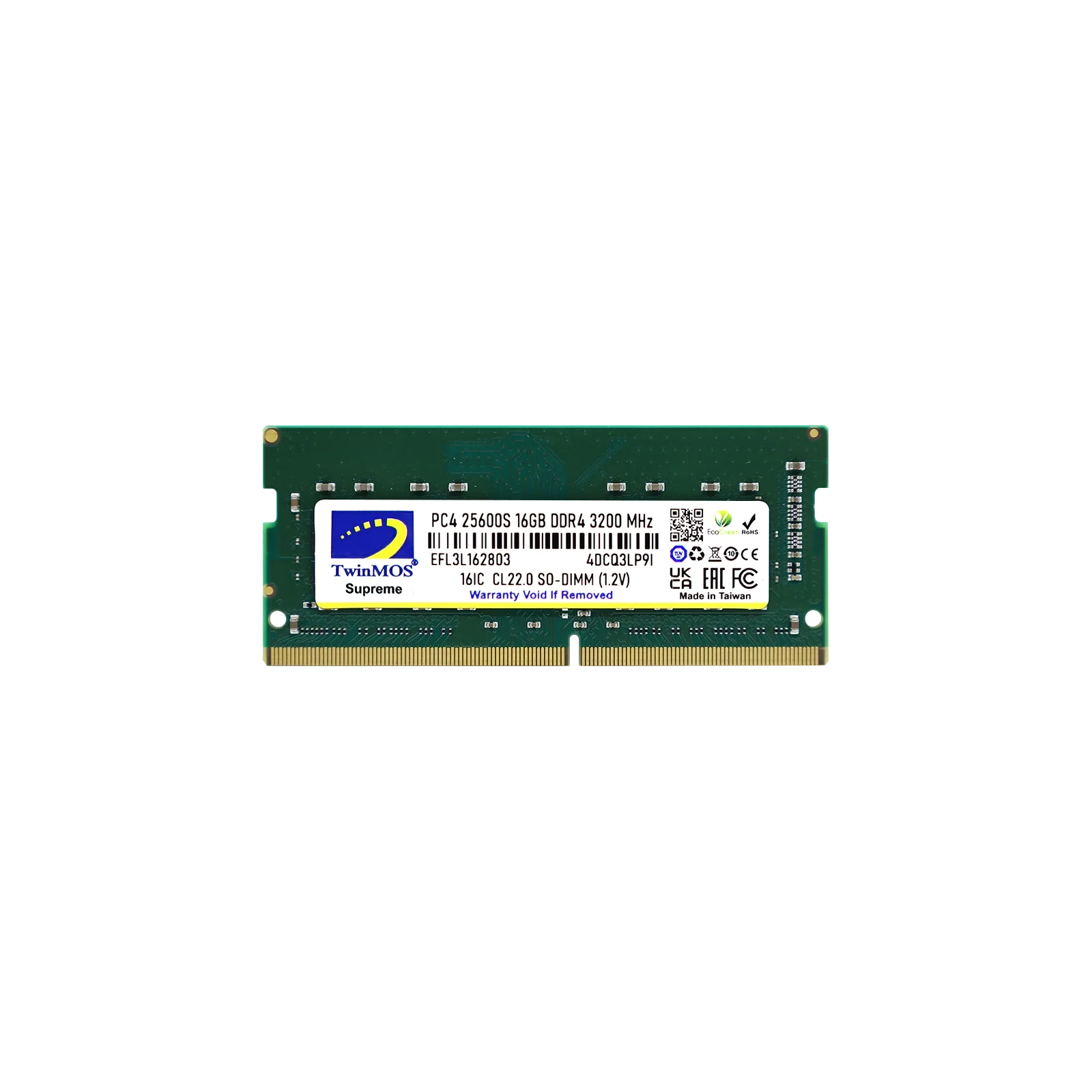 TwinMOS 16GB 3200Mhz CL22 DDR4 Notebook Ram (MDD416GB3200N)