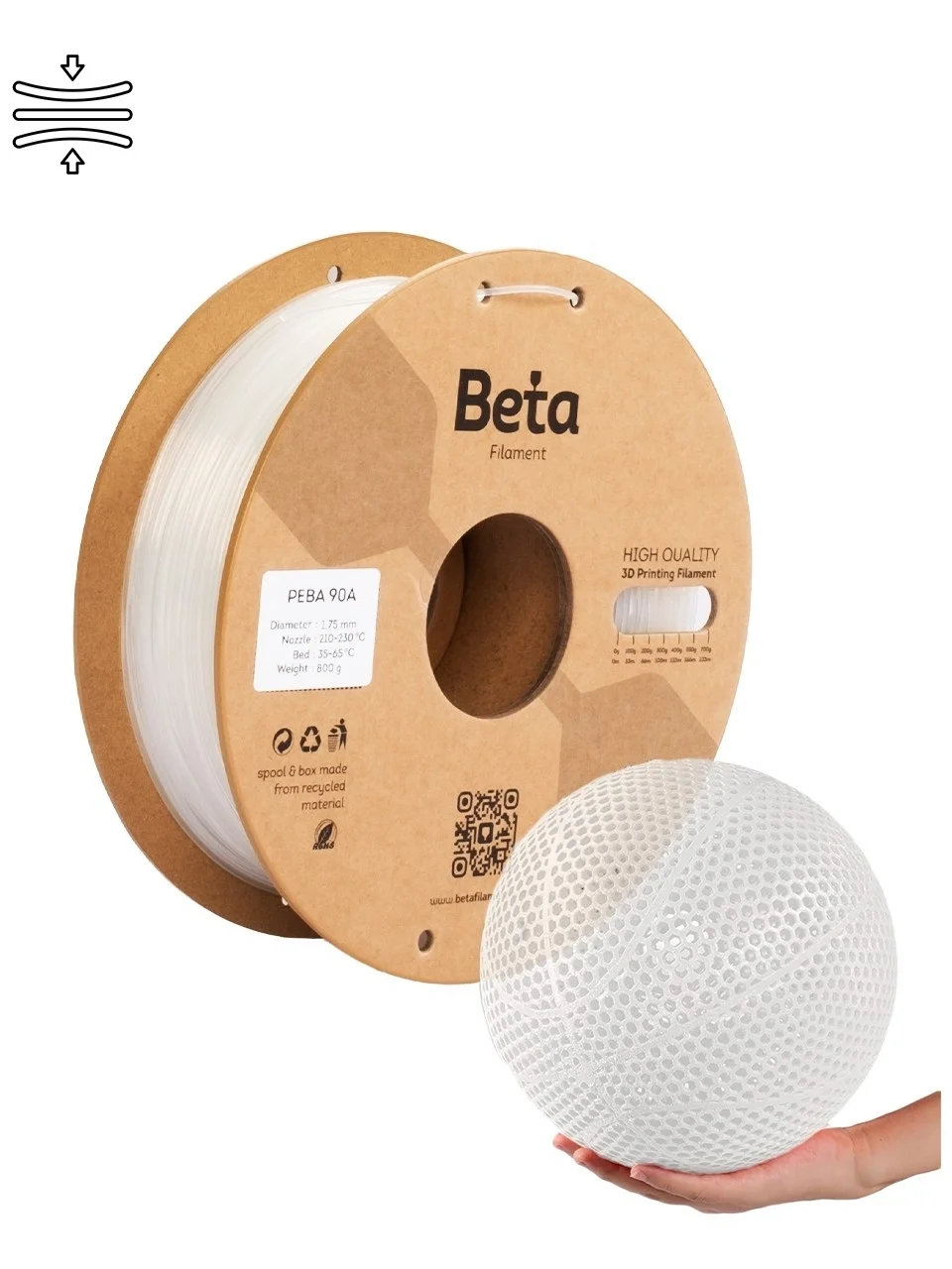 Beta PEBA 90A Transparent Şeffaf Filament