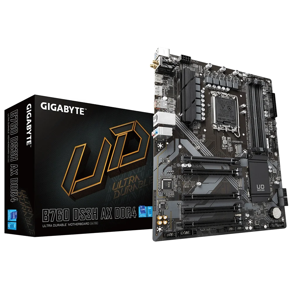 B760 DS3H AX DDR4 kutu ve ürün