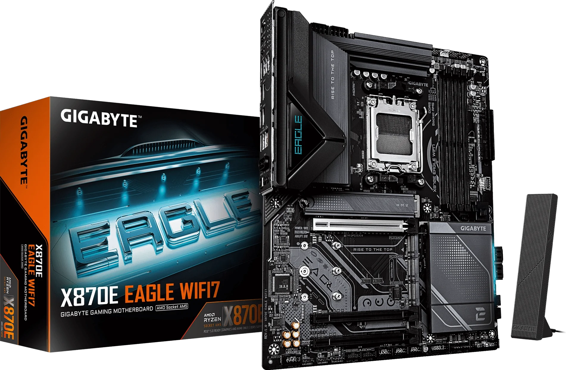 X870E EAGLE WIFI7 kutu ve ürün