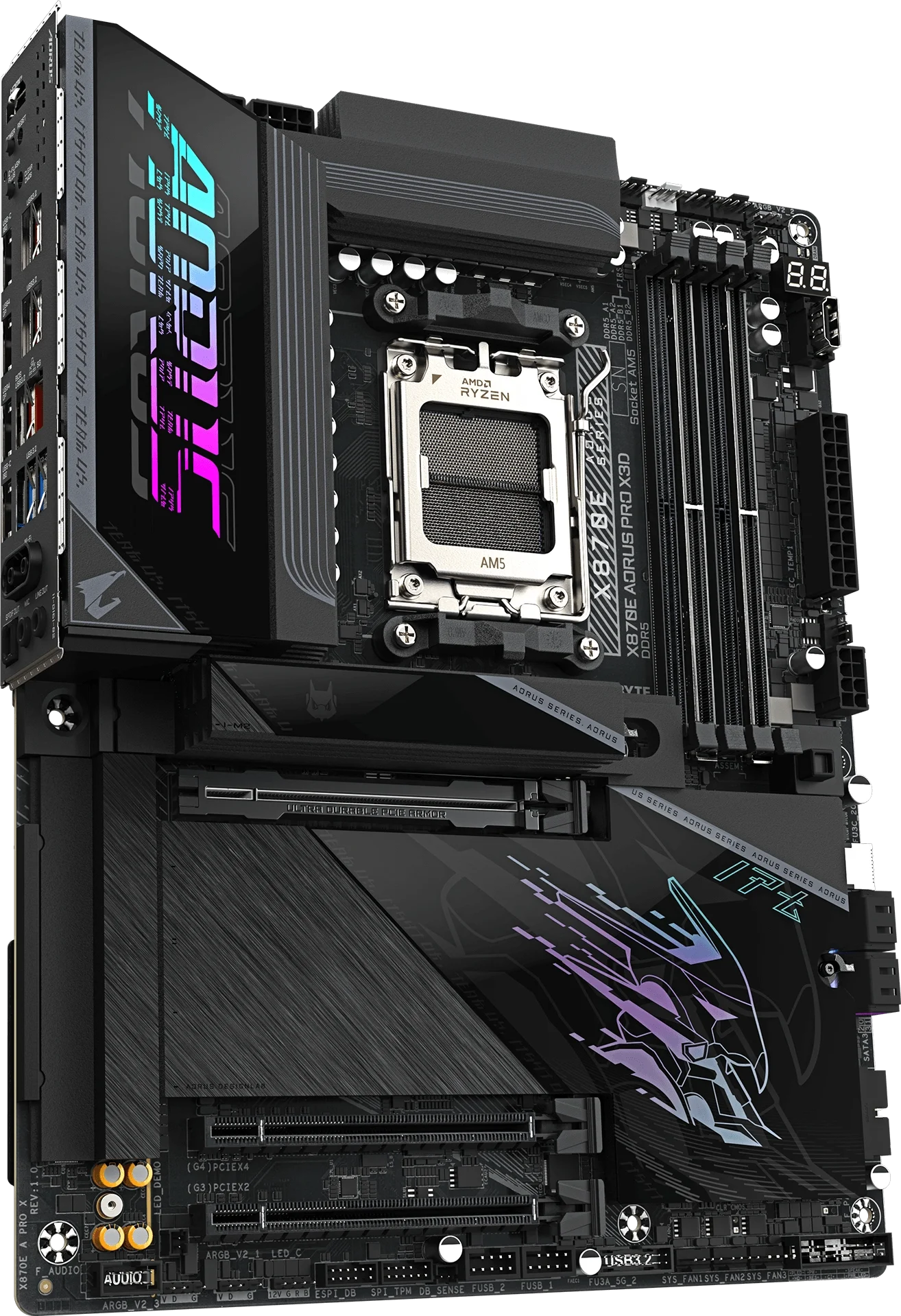 X870E AORUS PRO X3D tasarım detayı