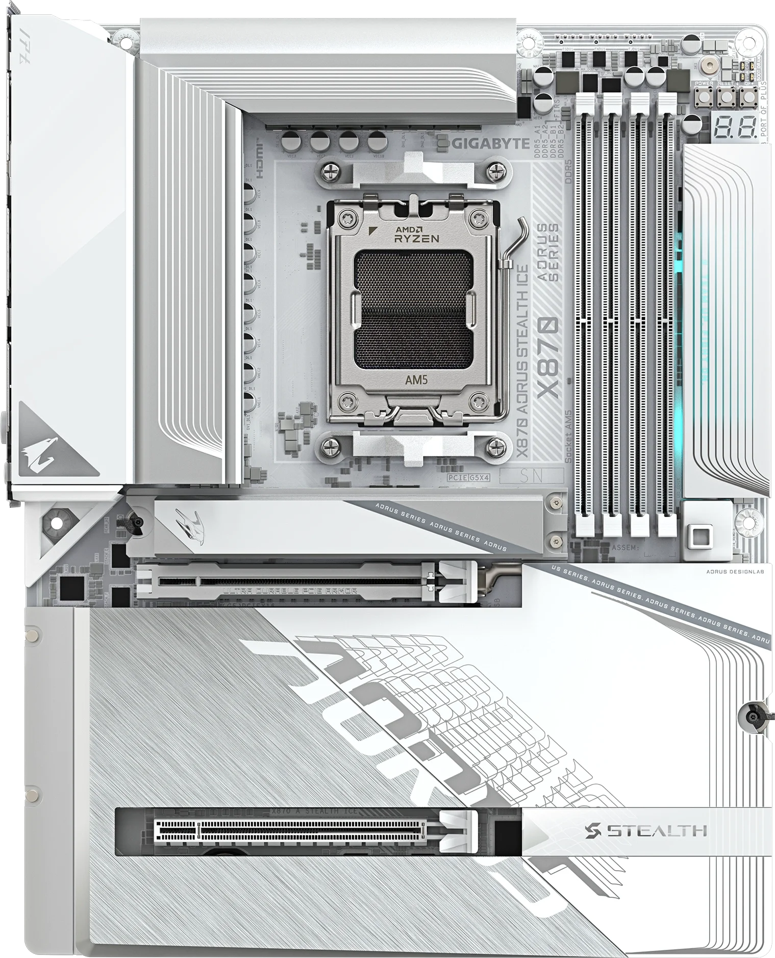 X870 AORUS STEALTH ICE ürün görünümü