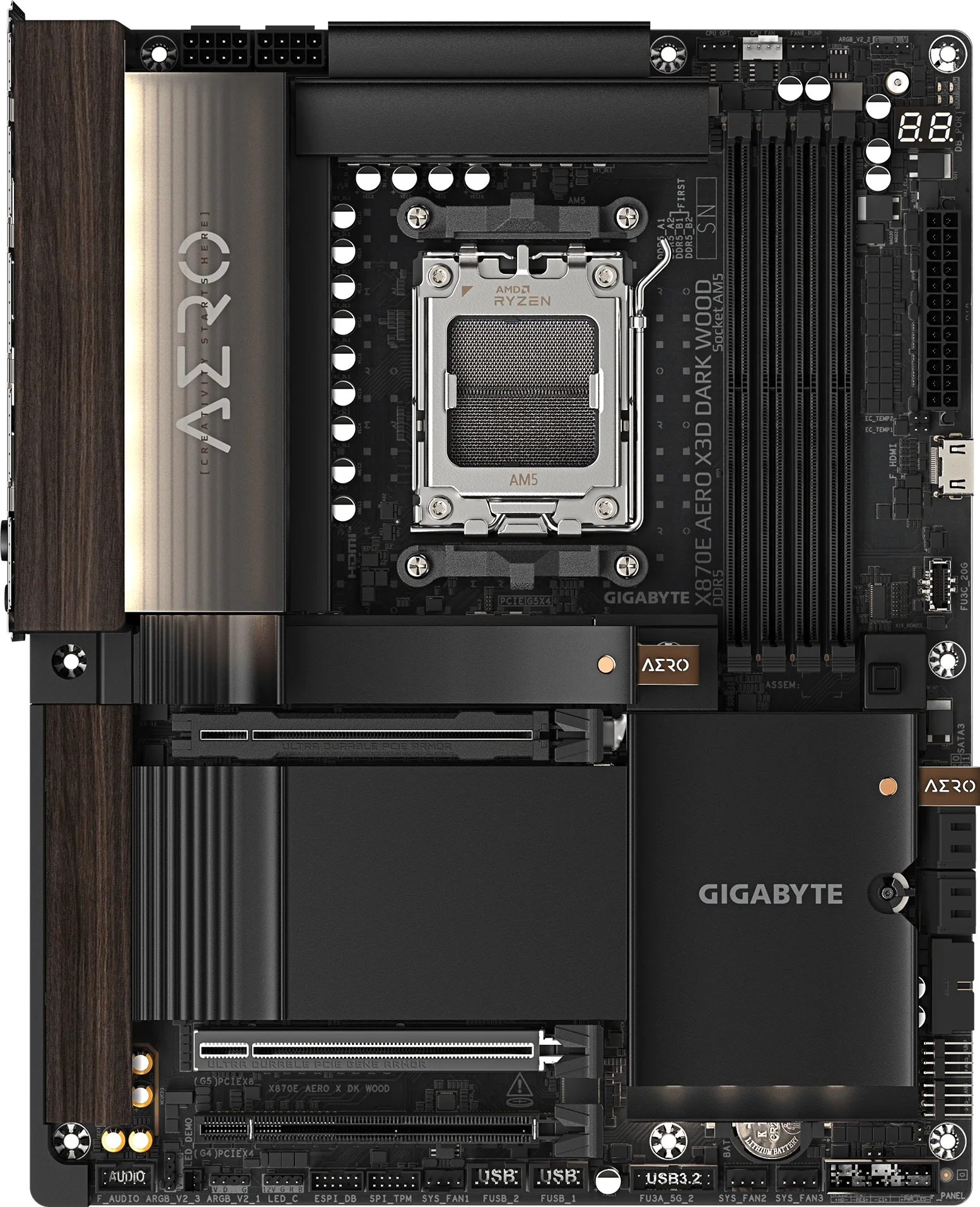 X870E AERO X3D DARK WOOD ürün görünümü