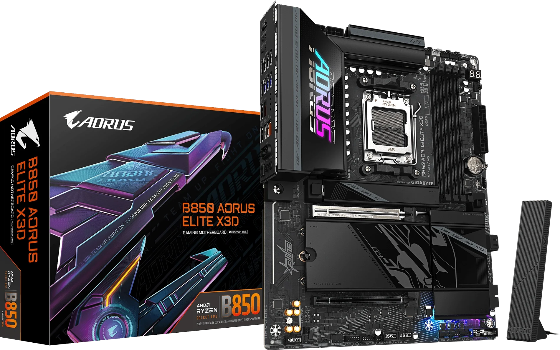 B850 AORUS ELITE X3D kutu ve ürün