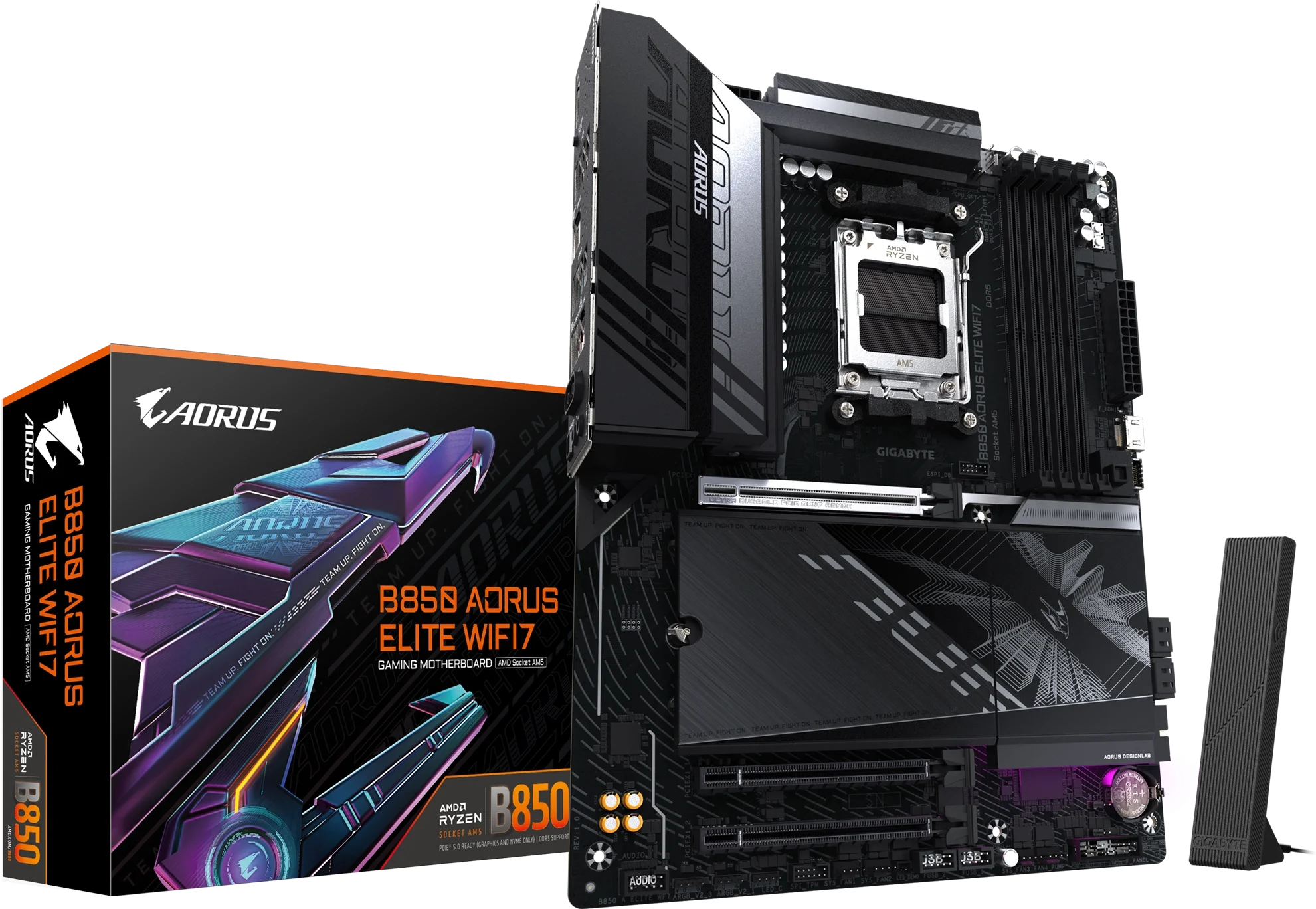 B850 AORUS ELITE WIFI7 kutu ve ürün
