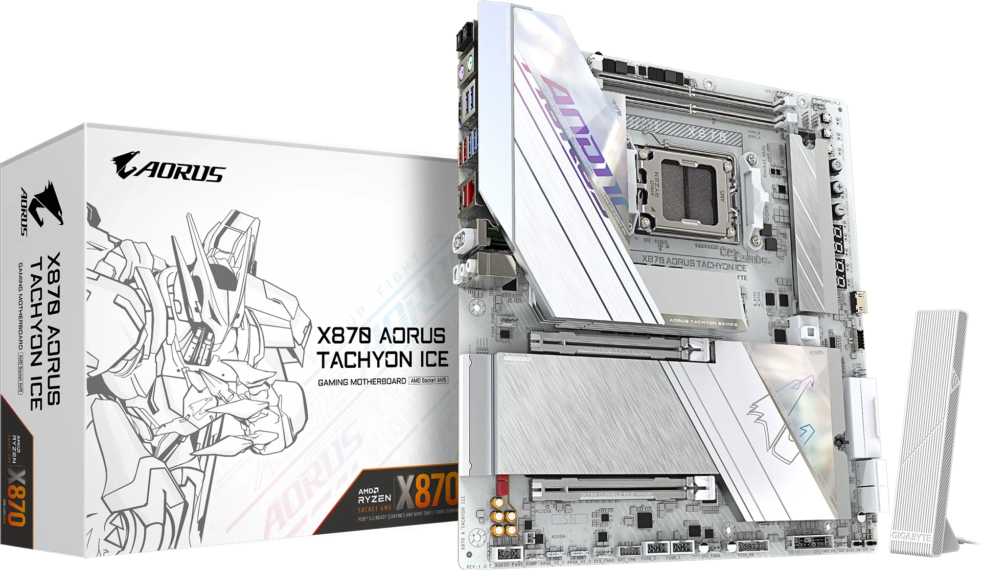 X870 AORUS TACHYON ICE kutu ve ürün