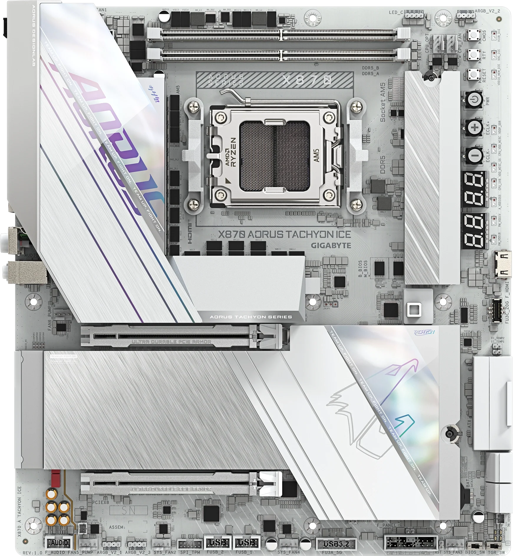 X870 AORUS TACHYON ICE ürün görünümü