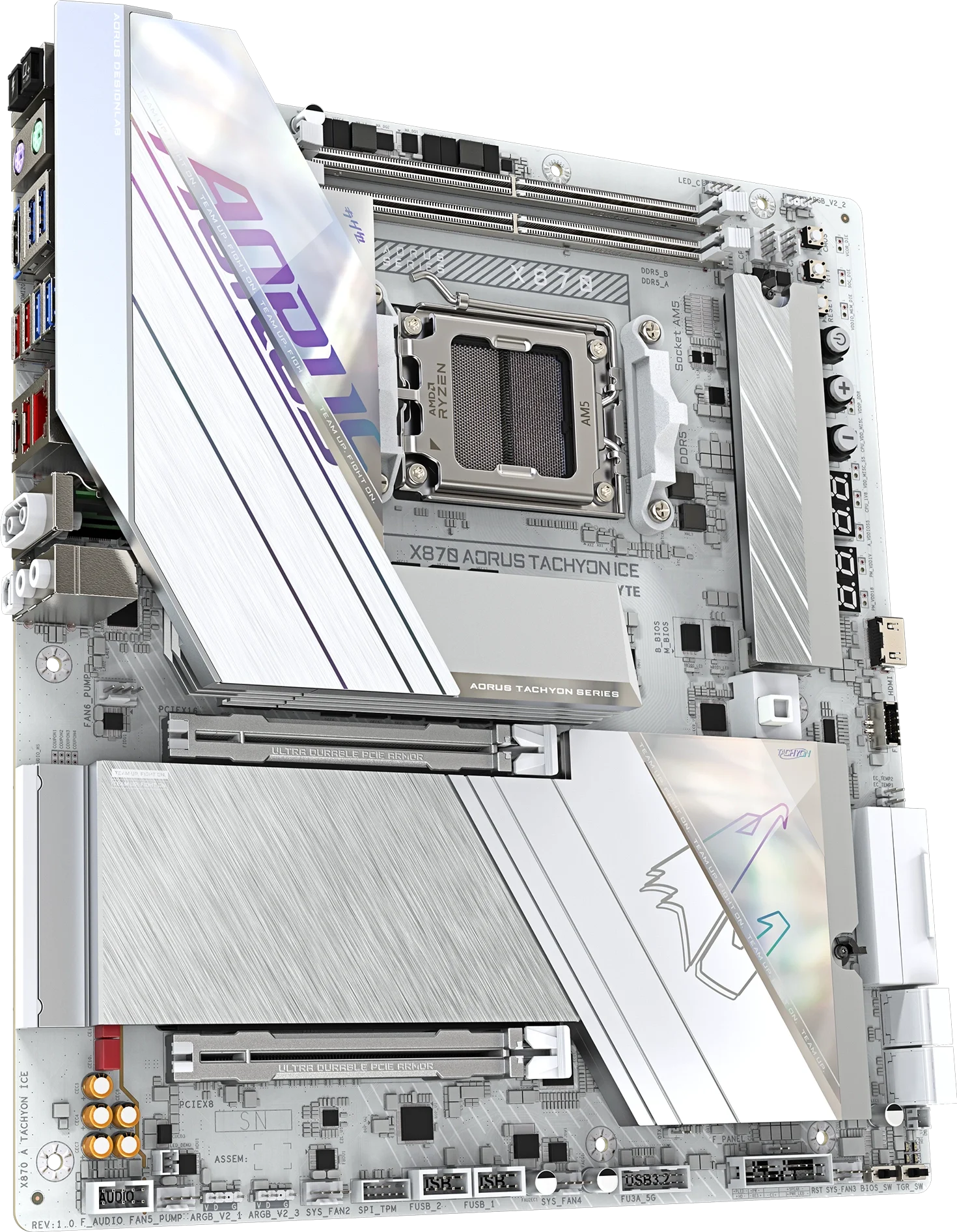 X870 AORUS TACHYON ICE tasarım detayı