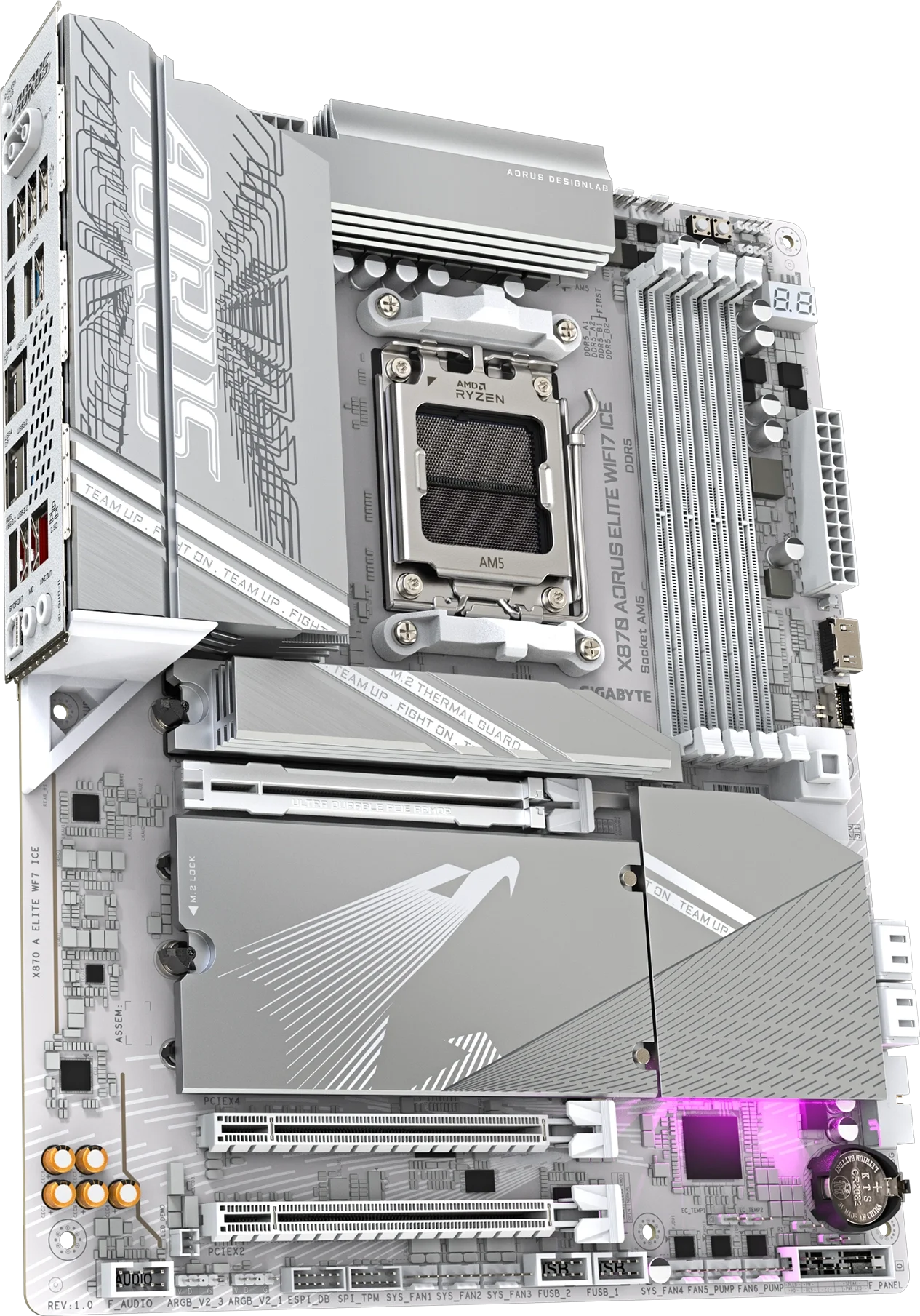 X870 AORUS ELITE WIFI7 ICE tasarım detayı
