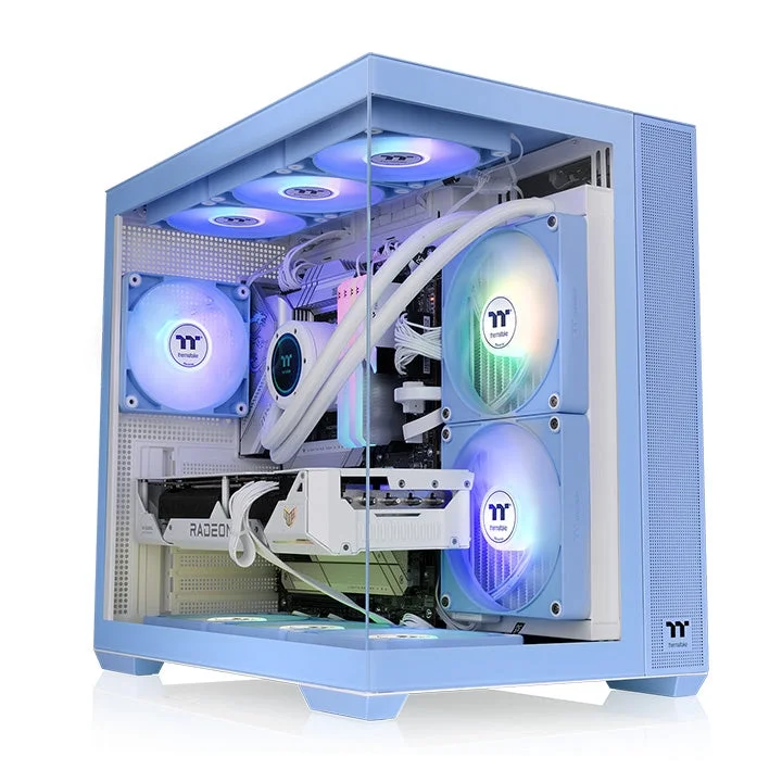 View 380 TG ARGB Hydrangea Blue Mid Tower Chassis ürün görünümü