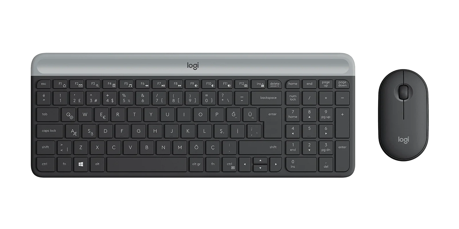 Logitech MK470 Grafit Türkçe Q klavye ve mouse seti