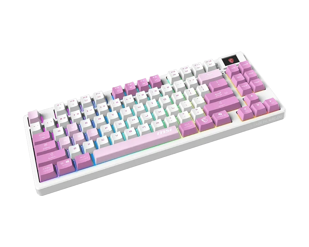 MSI FORGE GK600 TKL WIRELESS VIOLET farklı açı