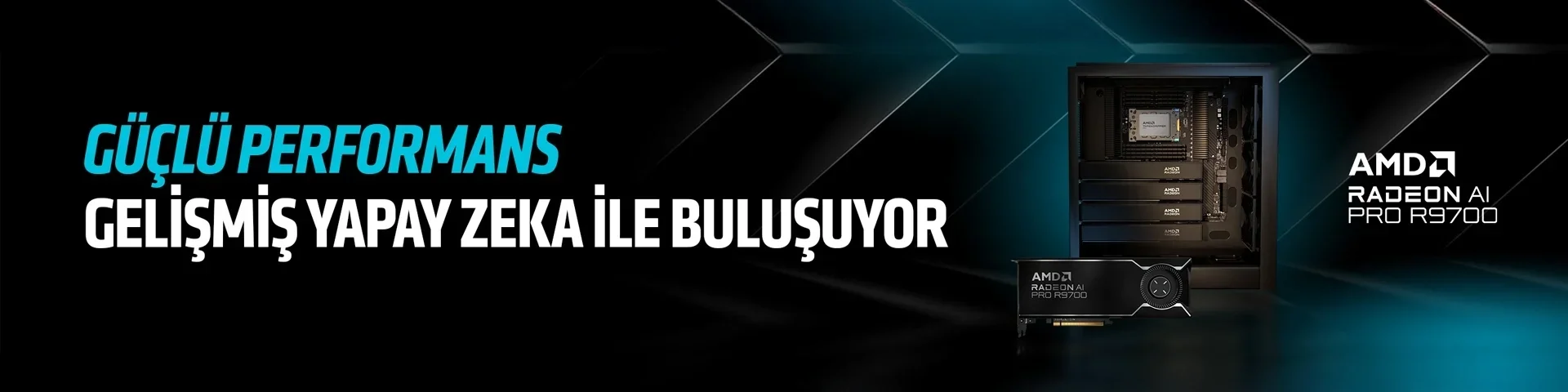 Güçlü performans gelişmiş yapay zeka ile buluşuyor. AMD Radeon AI PRO R9700.