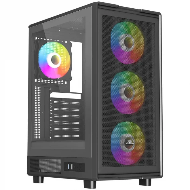 PowerBoost A601B 600W 80+ Rainbow Tempered Glass USB 3.0 ATX Mid Tower Kasa