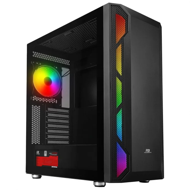 PowerBoost PB-P3701B 650W 80+ Siyah ARGB Mesh Tempered Glass USB 3.0 ATX Mid Tower Kasa