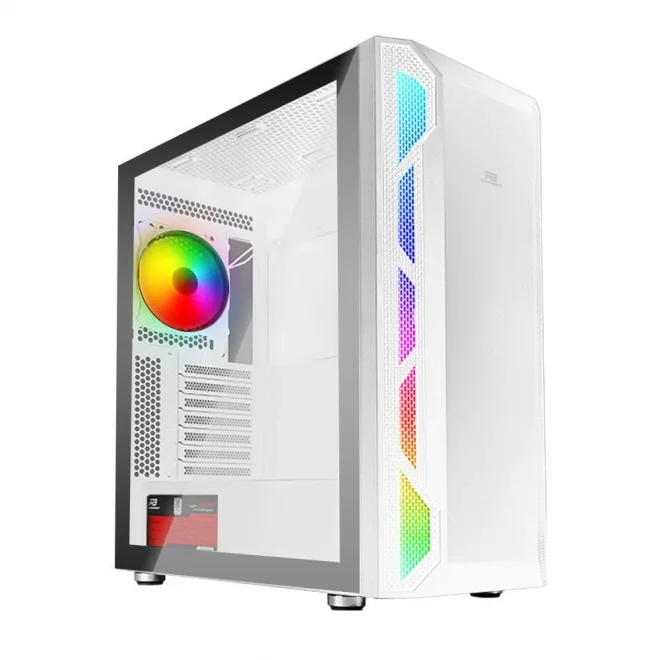 PowerBoost PB-P3701BW 650W 80+ Beyaz ARGB Tempered Glass USB 3.0 ATX Mid Tower Kasa