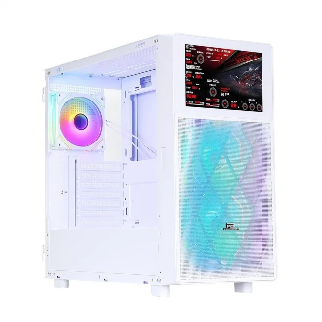 PowerBoost PB-P4367BW LCD Beyaz ARGB Tempered Glass USB 3.0 ATX Mid Tower Kasa