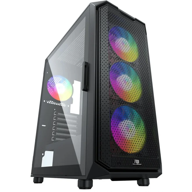 PowerBoost PB-P521B 750W 80+ Siyah RGB Tempered Glass USB 3.0 ATX Mid Tower Kasa