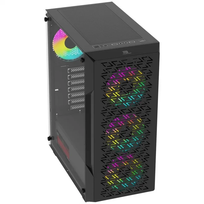 PowerBoost PB-P801AB 650W 80+ Siyah RGB Tempered Glass USB 3.0 ATX Mid Tower Kasa