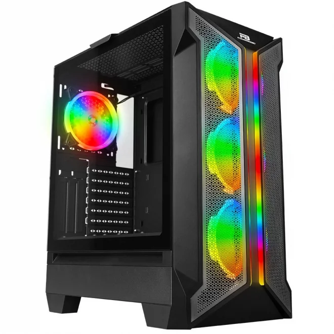 PowerBoost VK-Z002B Siyah ARGB Mesh Tempered Glass USB 3.0 E-ATX Mid Tower Kasa
