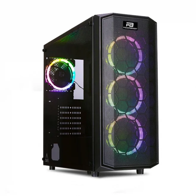 PowerBoost X58 Tempered Glass RGB USB 3.0 ATX Mid Tower Kasa