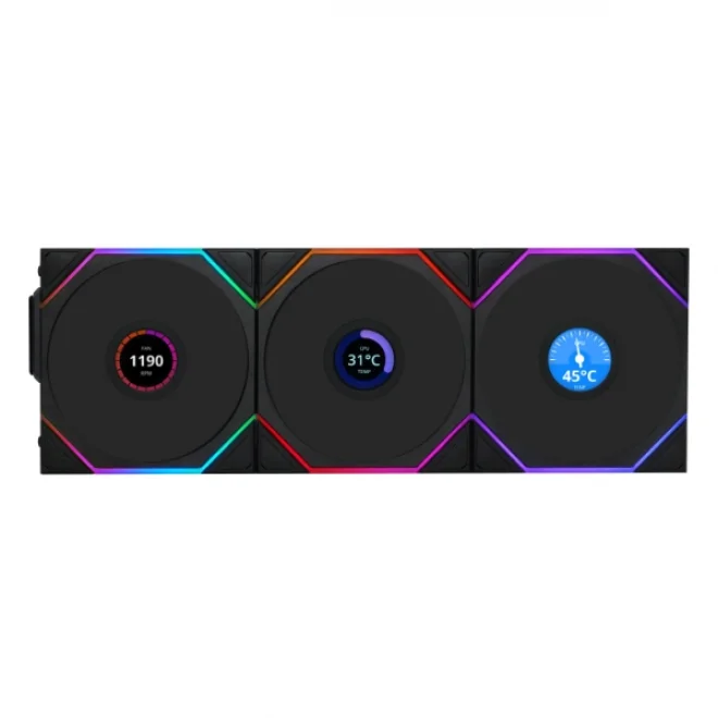 Lian Li UNI FAN TL WIRELESS LCD Siyah 120 mm Fan (3lü Set)