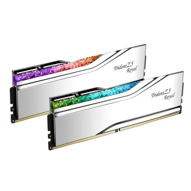 G.Skill 64GB(2x32) Trident Z5 Royal Silver RGB 6400Mhz CL32 DDR5 Ram (F5-6400J3239G32GX2-TR5S)