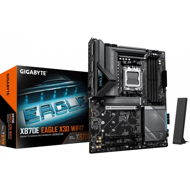 Gigabyte X870E EAGLE X3D WIFI7 9000Mhz(OC) M.2 AM5 ATX Anakart