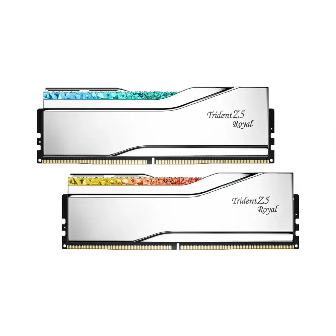 G.Skill 48GB(2x24) Trident Z5 Royal Silver RGB 8000mhz CL40 DDR5 Ram (F5-8000J4048F24GX2-TR5S)