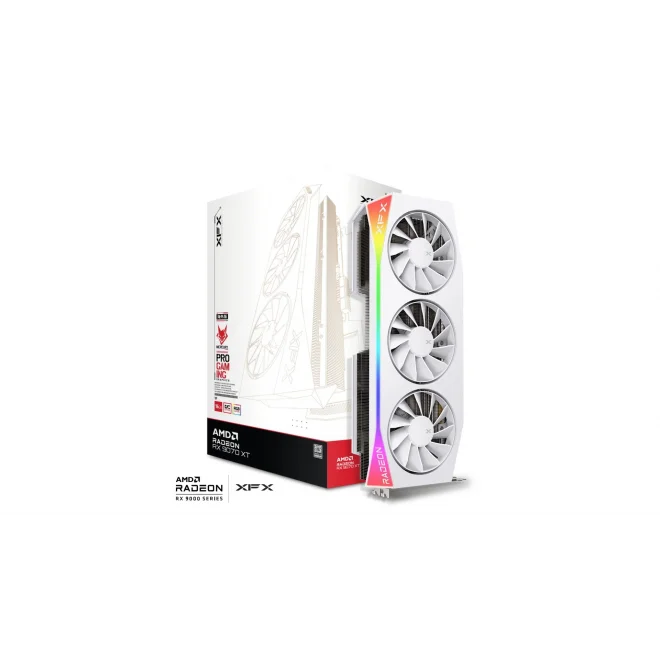 XFX Radeon RX 9070 XT Mercury OC White Gaming Edition RGB 16GB GDDR6 256 Bit Ekran Kartı