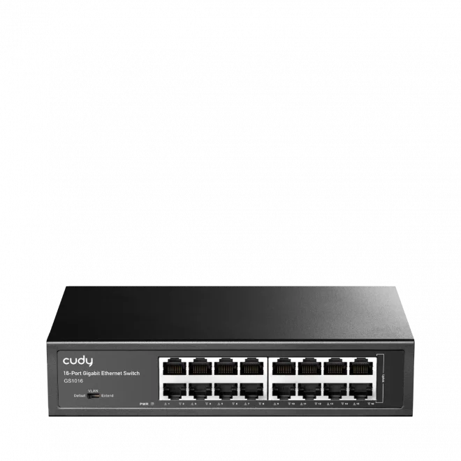 Cudy GS1016 16 Port 10/100/1000Mbps VLAN&Extend Mode 8 Rack-Mount Çelik Gigabit Ethernet Switch