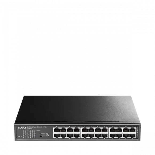 Cudy GS1024 24 Port 10/100/1000Mbps VLAN&Extend Mode 11 Rack-Mount Çelik Gigabit Ethernet Switch