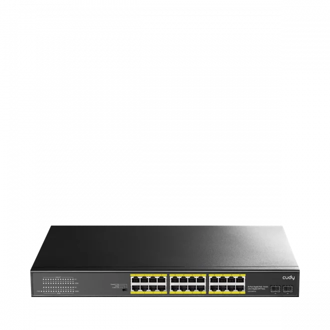 Cudy GS1028PS2 24 Port 10/100/1000Mbps 2*SFP VLAN&Extend 300W 19 Rack-Mount POE+ Ethernet Switch