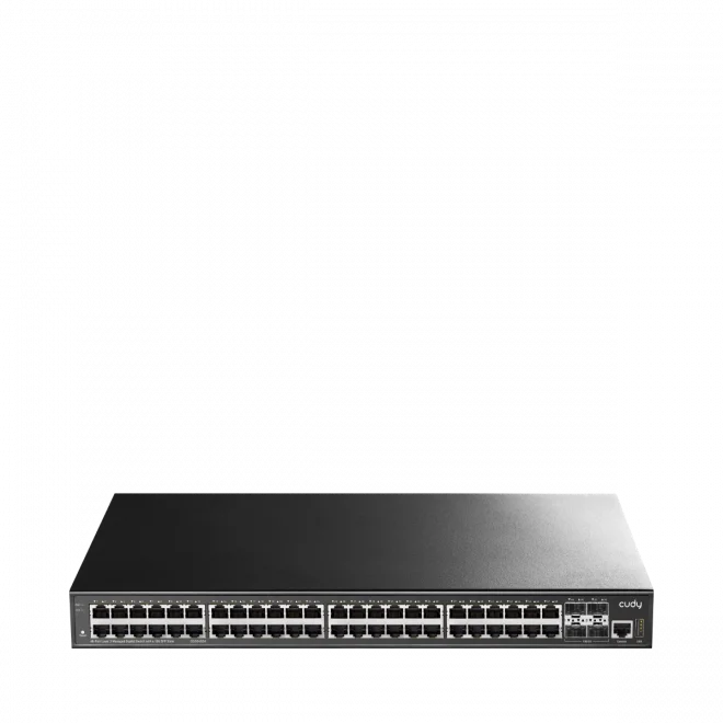 Cudy GS5048S4 48 Port Gigabit 4*10G SFP+ 1*RJ45&USB 19 Rack-Mount Çelik Layer3 Yönetilebilir Switch