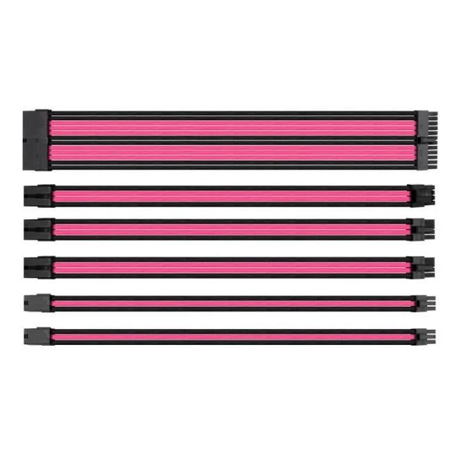 Thermaltake TtMod Pembe/Siyah Power Supply Sleeved Kablo Seti