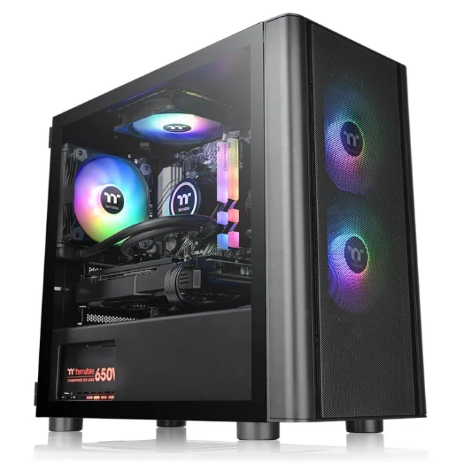 Thermaltake V150 Breeze Siyah Tempered Glass ARGB USB 3.0 Micro-ATX Kasa