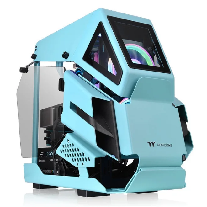 Thermaltake AH T200 Turkuaz Tempered Glass USB 3.1 Micro-ATX Kasa