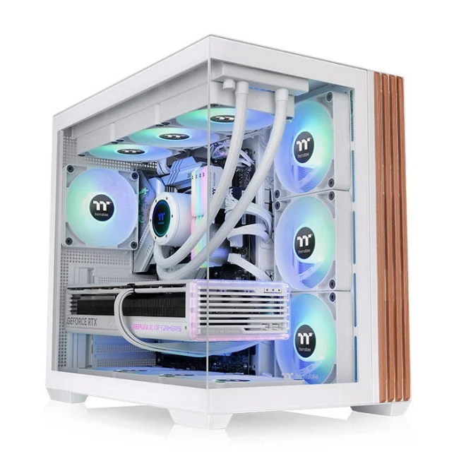 Thermaltake View 380 Wood Snow ARGB Tempered Glass USB 3.2 ATX Mid Tower Kasa