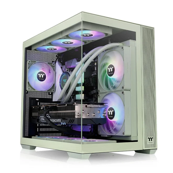 Thermaltake View 380 Matcha Green ARGB Tempered Glass USB 3.2 ATX Mid Tower Kasa